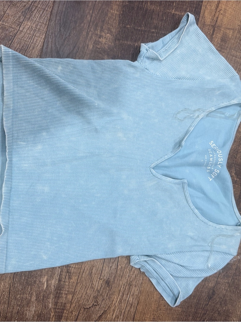 Women’s Light Blue Ribbed Tee